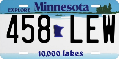 MN license plate 458LEW
