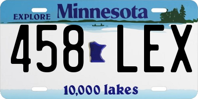 MN license plate 458LEX