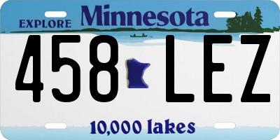 MN license plate 458LEZ