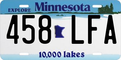 MN license plate 458LFA