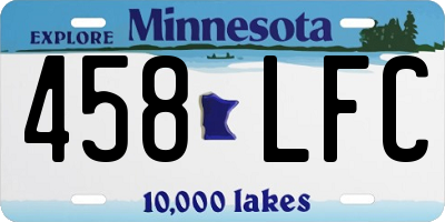 MN license plate 458LFC