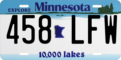 MN license plate 458LFW