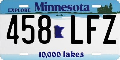 MN license plate 458LFZ
