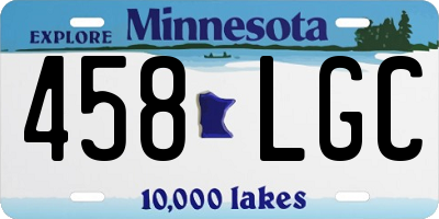 MN license plate 458LGC