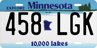 MN license plate 458LGK