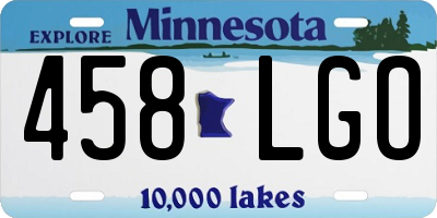 MN license plate 458LGO