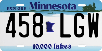 MN license plate 458LGW