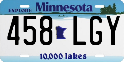 MN license plate 458LGY