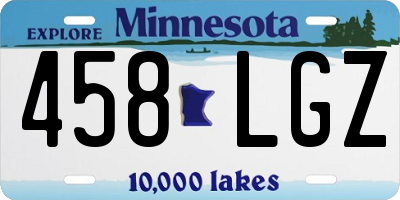 MN license plate 458LGZ