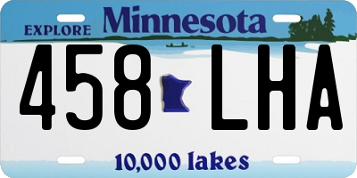 MN license plate 458LHA