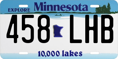 MN license plate 458LHB