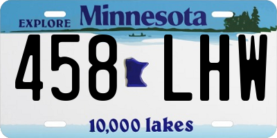 MN license plate 458LHW