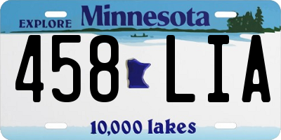 MN license plate 458LIA
