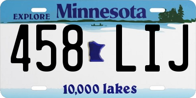 MN license plate 458LIJ