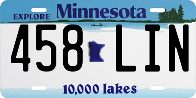 MN license plate 458LIN