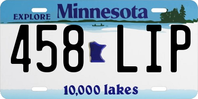 MN license plate 458LIP