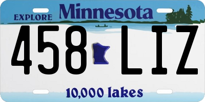 MN license plate 458LIZ