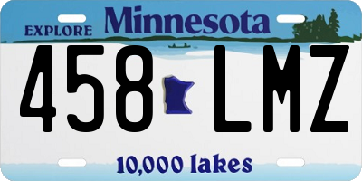 MN license plate 458LMZ