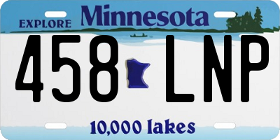 MN license plate 458LNP