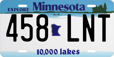 MN license plate 458LNT