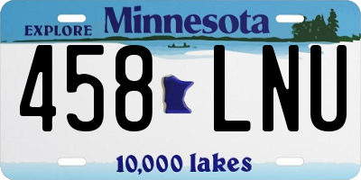 MN license plate 458LNU