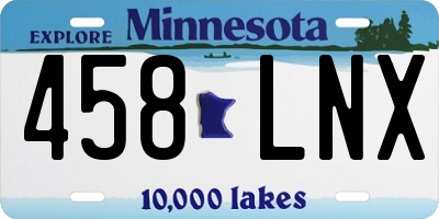 MN license plate 458LNX
