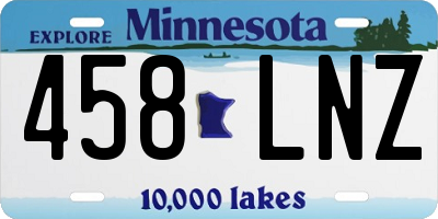 MN license plate 458LNZ