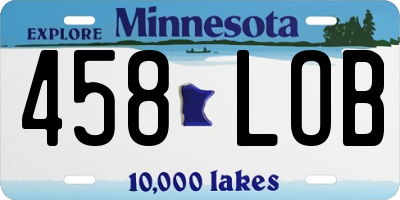 MN license plate 458LOB