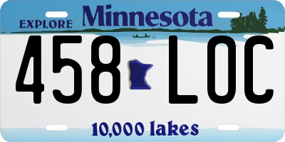 MN license plate 458LOC
