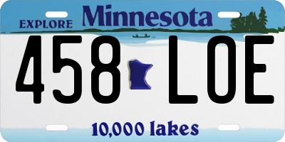 MN license plate 458LOE