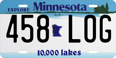 MN license plate 458LOG
