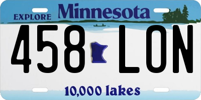 MN license plate 458LON