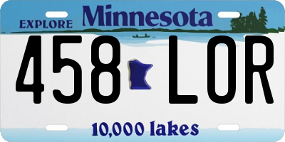 MN license plate 458LOR