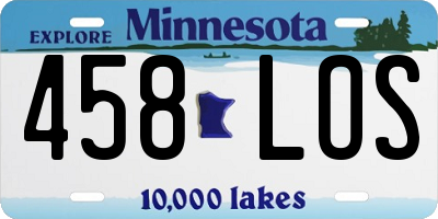 MN license plate 458LOS