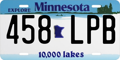 MN license plate 458LPB