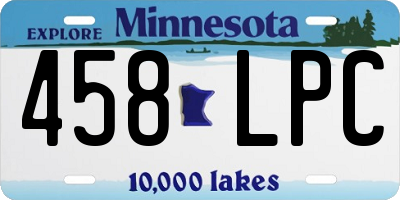 MN license plate 458LPC