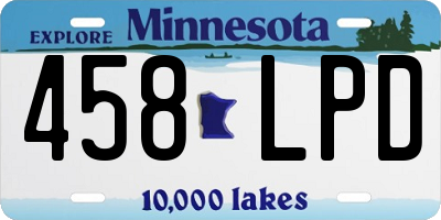 MN license plate 458LPD