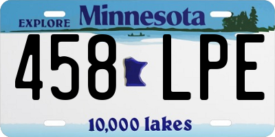 MN license plate 458LPE