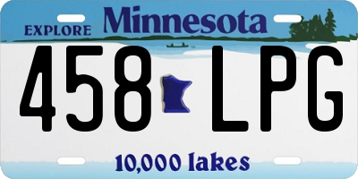 MN license plate 458LPG