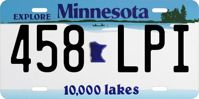 MN license plate 458LPI