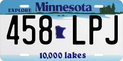 MN license plate 458LPJ