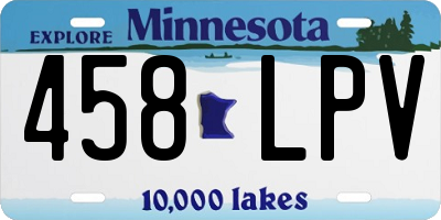 MN license plate 458LPV
