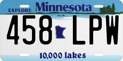 MN license plate 458LPW