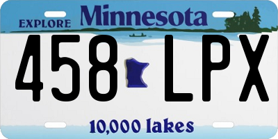 MN license plate 458LPX