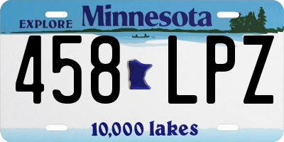 MN license plate 458LPZ