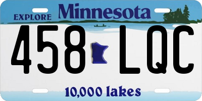 MN license plate 458LQC