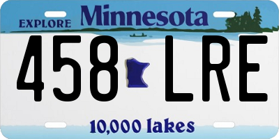 MN license plate 458LRE