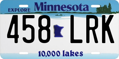 MN license plate 458LRK