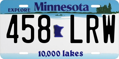 MN license plate 458LRW