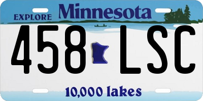 MN license plate 458LSC